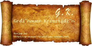 Grünauer Krisztián névjegykártya